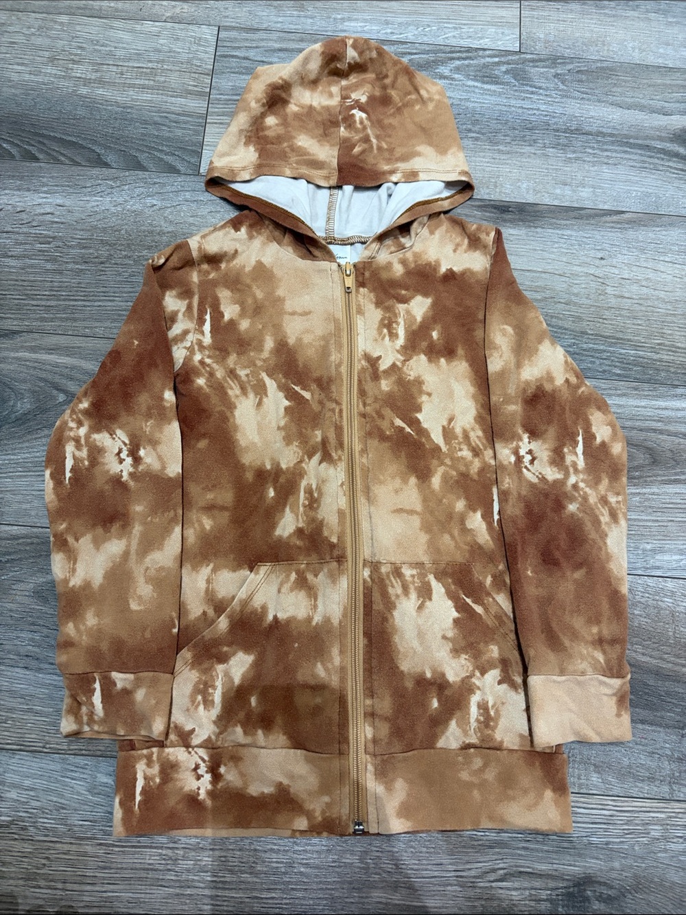 $8/ boys size 5/6 Jax & Lennon brown tie-dye zip-up hoodie